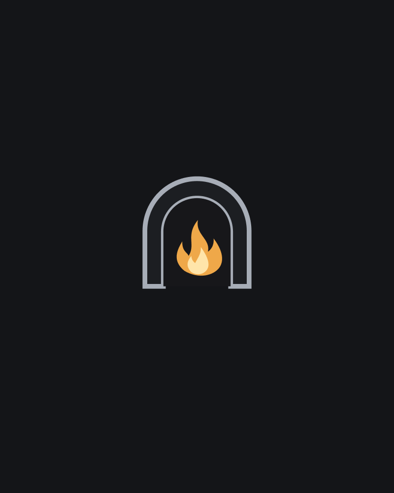 The hearth mark: a stone arch with a flame inside